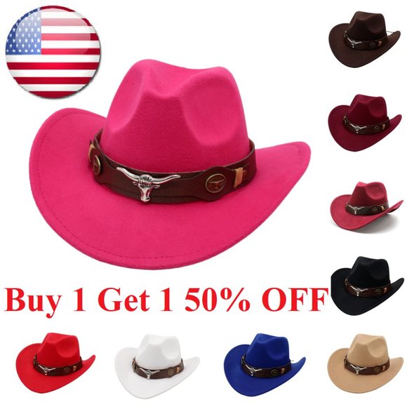 Wool Felt Fedora Panama Cowboy Girl Hat Casual Cap for men women - Picture 2 of 14